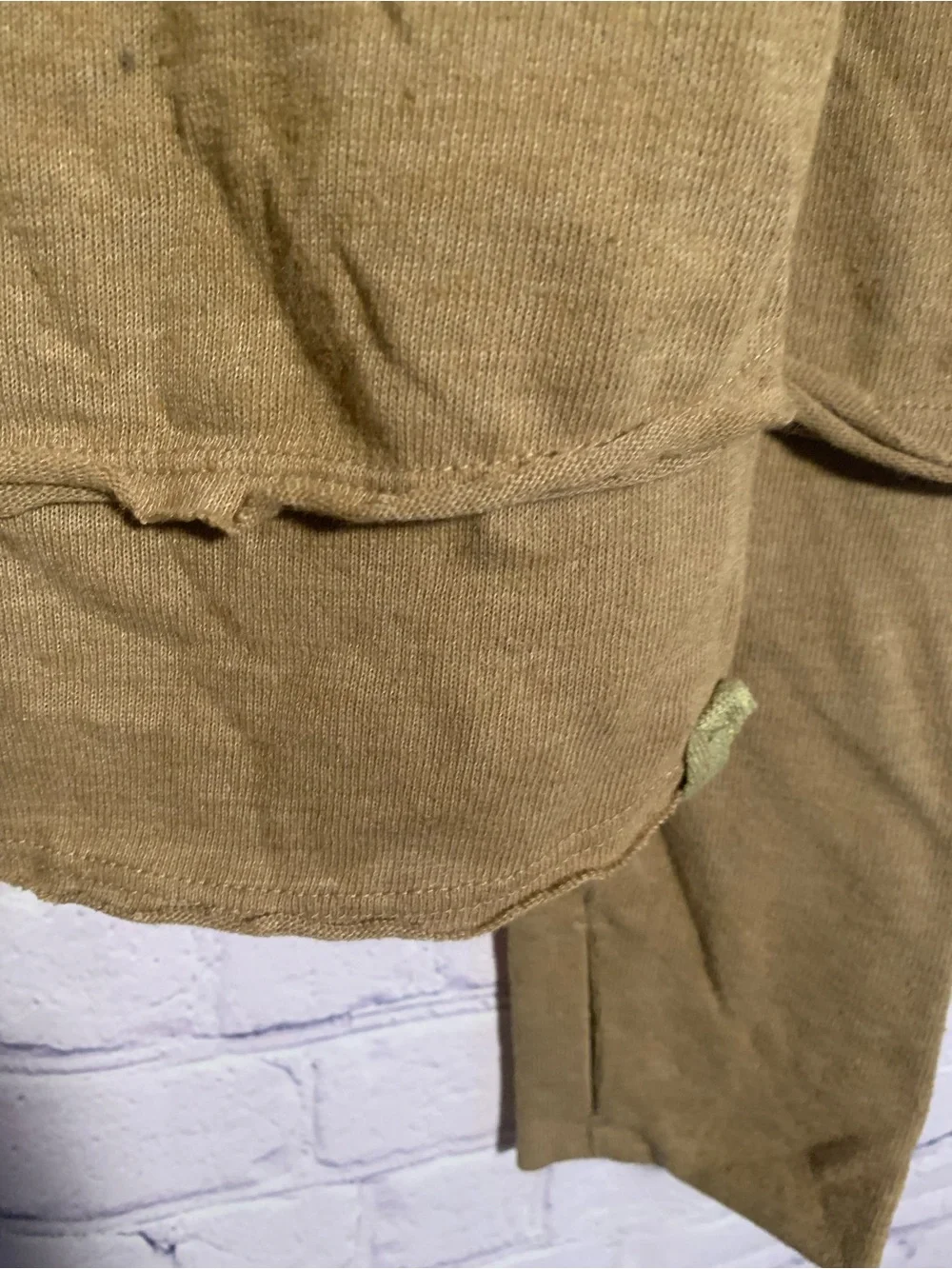 We the Free Womens Timmy Turtleneck Tan Size XL Grunge Military Oversized Casual